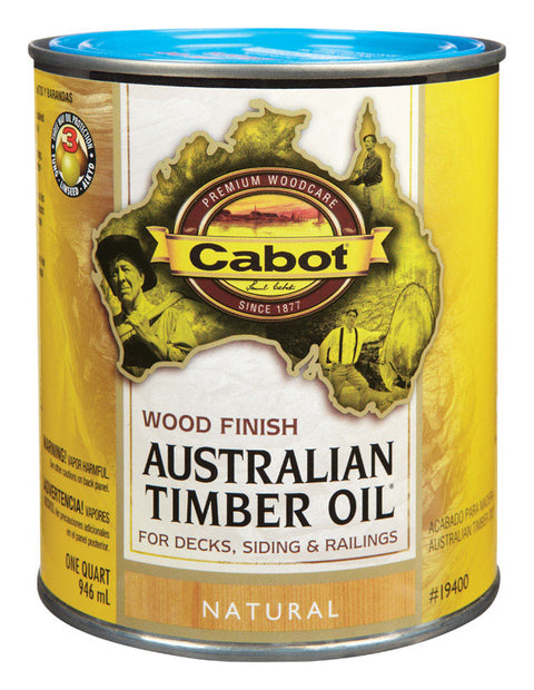 Cabot Wood Finish Transparent Oil-Modified Australian Timber Oil Natural 1 qt.