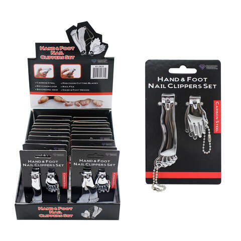 Diamond Visions Silver Hand and Foot Nail Clippers 2 pk, Pack of 20