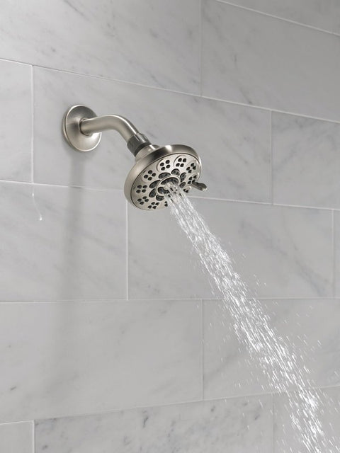 Peerless 76610SN Showerhead, 1.5 gpm, 1/2 in Connection, IPS, 6-Spray Function, ABS, Brushed Nickel, 4 in Dia