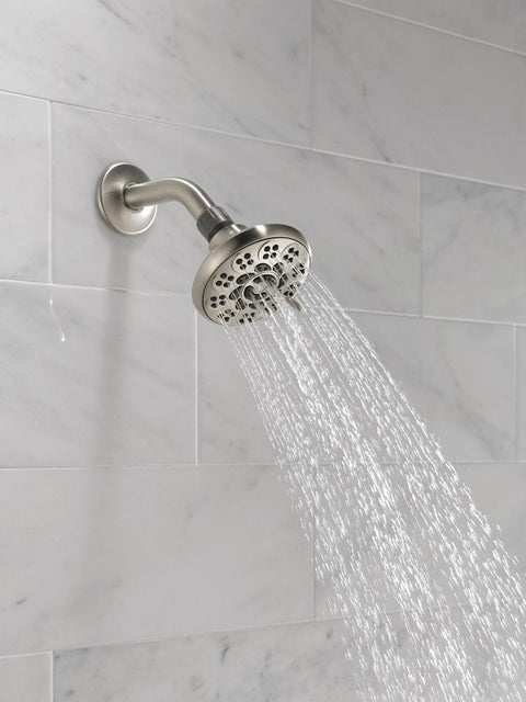 Peerless 76610SN Showerhead, 1.5 gpm, 1/2 in Connection, IPS, 6-Spray Function, ABS, Brushed Nickel, 4 in Dia