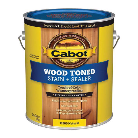 Cabot 140.0019200.007 Deck and Siding Stain, Natural, Liquid, 1 gal, Pack of 4