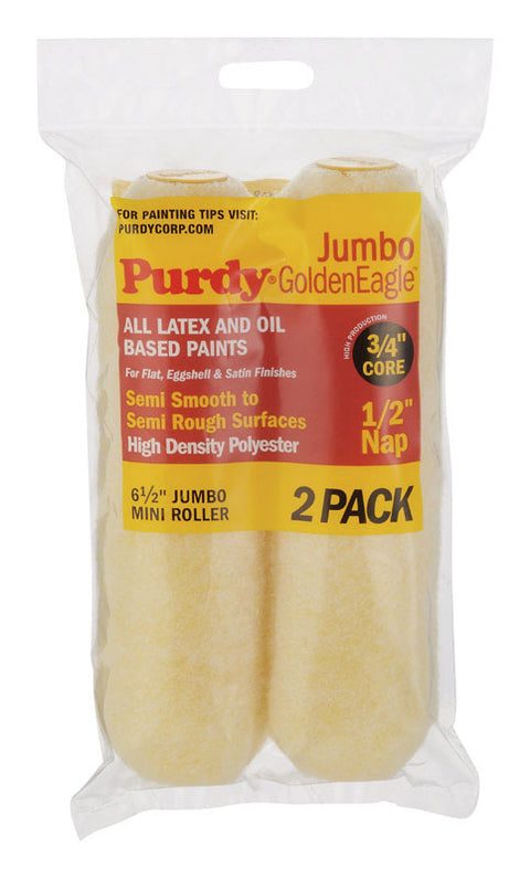 Purdy Golden Eagle Polyester Paint Roller Cover 1/2 in. L x 6-1/2 in. W 2 pk