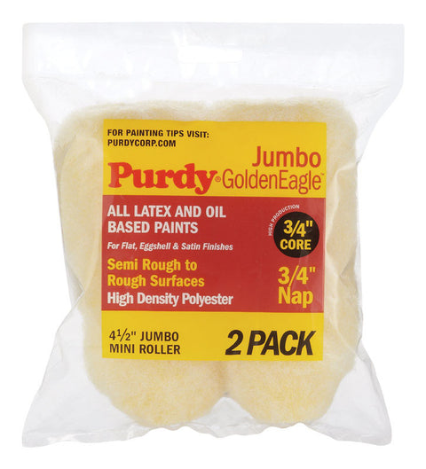 Purdy Golden Eagle Polyester Paint Roller Cover 3/4 in. L x 4-1/2 in. W 2 pk