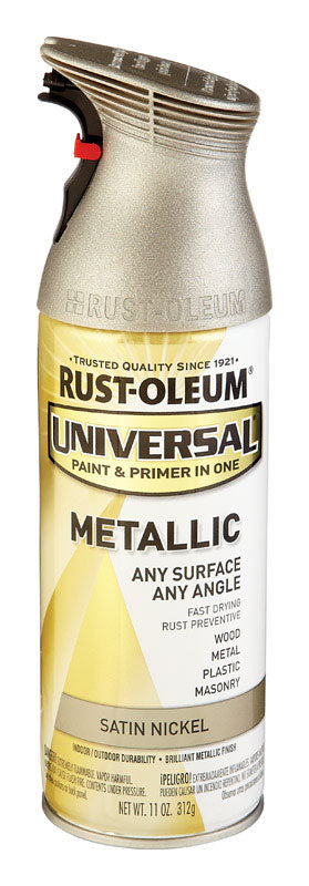 Rust-Oleum Universal Paint & Primer in One Satin Nickel Metallic Metallic Spray 11 oz.