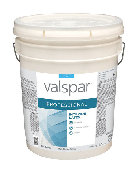 Valspar Contractor Professional Interior Acrylic Latex Paint High Hiding White Flat 5 gal.