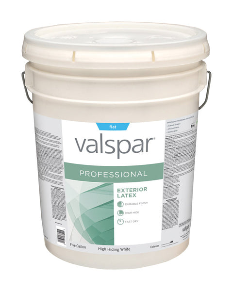 Valspar Contractor Professional Exterior Acrylic Latex Paint High Hiding White Flat 5 gal.