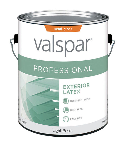 Valspar Contractor Professional Exterior Acrylic Latex Paint Semi-Gloss 1 gal. Light Base