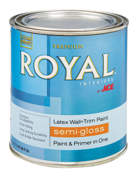 Ace Royal Interior Acrylic Latex Wall & Trim Paint Semi-Gloss 1 qt. Mid-Tone High-Hiding Base