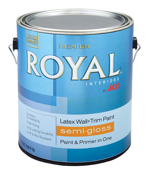 Ace Royal Interior Acrylic Latex Wall & Trim Paint Semi-Gloss 1 gal. Mid-Tone High-Hiding Base