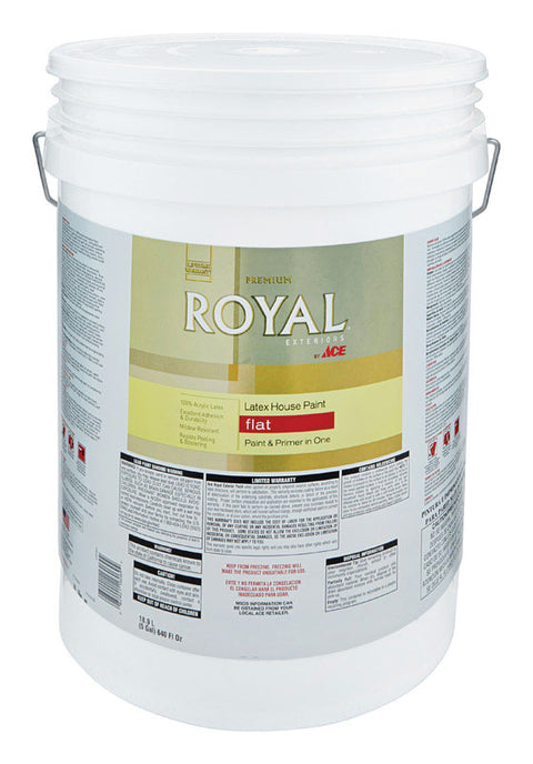 Ace Royal Exterior Acrylic Latex House Paint Flat 5 gal. Mid-Tone High-Hiding Base
