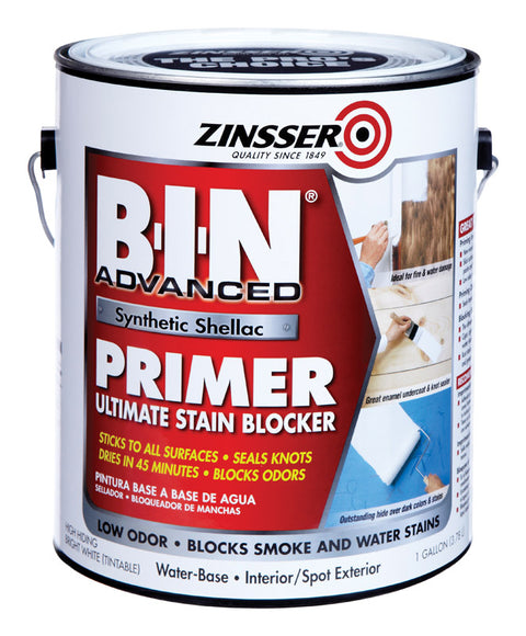 Zinsser 270976 Synthetic Shellac Primer, Flat, White, 1 gal Can, Pack of 2