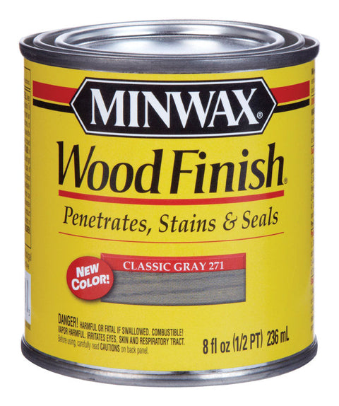 Minwax Wood Finish Transparent Oil-Based Wood Stain Classic Gray 1/2 pt.