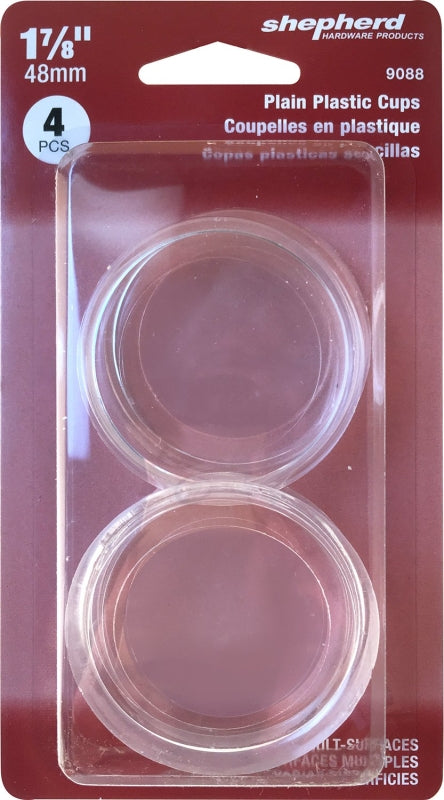 Shepherd Hardware 9088 Caster Cup, Round, 1-7/8 in Dimensions, Plastic, 4 PK, Pack of 6