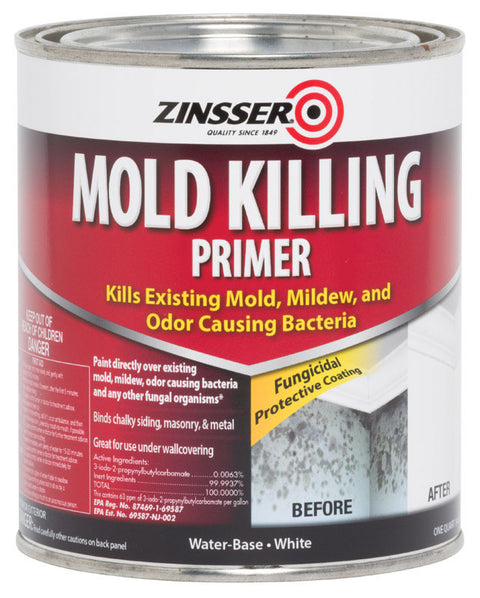 Zinsser Water-Based Interior and Exterior Mold Killing Primer 1 qt. White