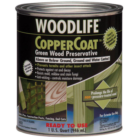 Woodlife CopperCoat Green Water-Based Wood Preservative 1 qt.