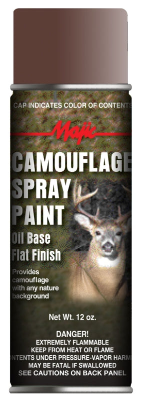 Majic Paints 8-20854-8 Camouflage Spray Paint, Flat, Earth Brown, 12 oz, Can
