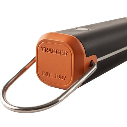 Traeger BAC789 BBQ Spatula, Stainless Steel Blade, Stainless Steel, Teak Wood Handle, 17.13 in OAL