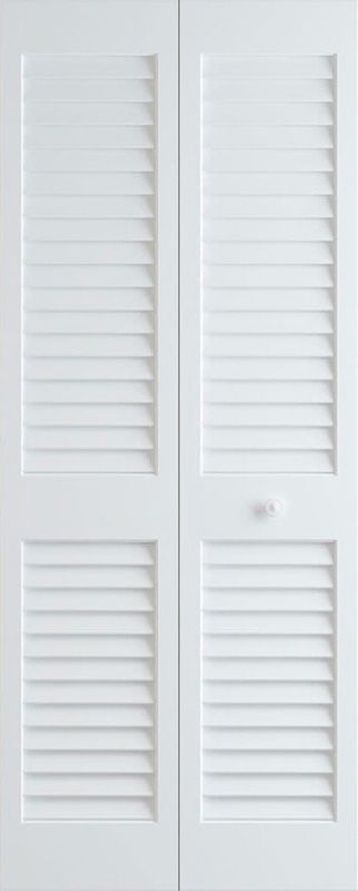 32 in. x 80 in. Primed Louver/ Louver Bi-Fold Door