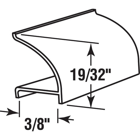 Make-2-Fit P 7816 Glass Retainer, 19/32 in W, 3/8 in Thick, 72 in L, Vinyl, Black, Pack of 25