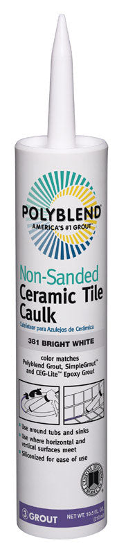 Polyblend Non-Sanded Tile Caulk Bright White 10.5 oz.