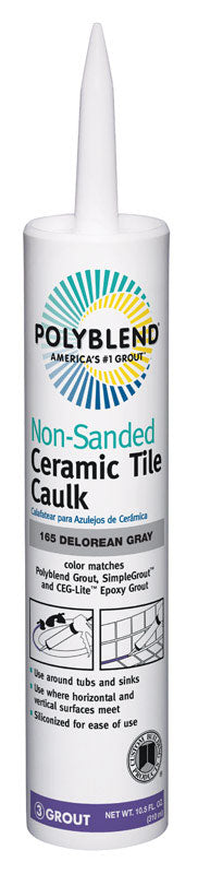 Polyblend Non-Sanded Tile Caulk Delorean Grey 10.5 oz.