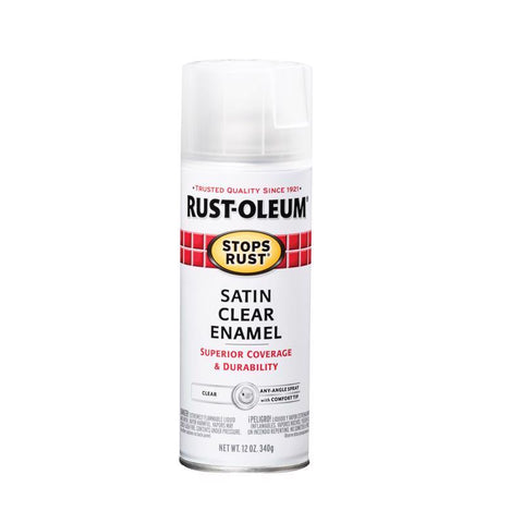 Rust-Oleum Stops Rust Satin Clear Spray Paint 12 oz, Pack of 6