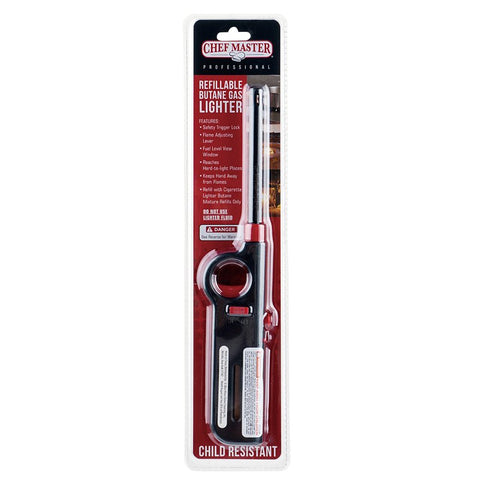 Chef Master 11005 Refillable Lighter, Lever Handle, Pack of 24