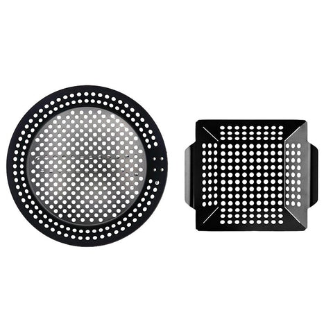 Mr. BAR-B-Q 06901Y Gourmet Grilling Topper Set, Steel, Black, For: Big Green Egg, Charcoal, Commercial Grill/Smokers