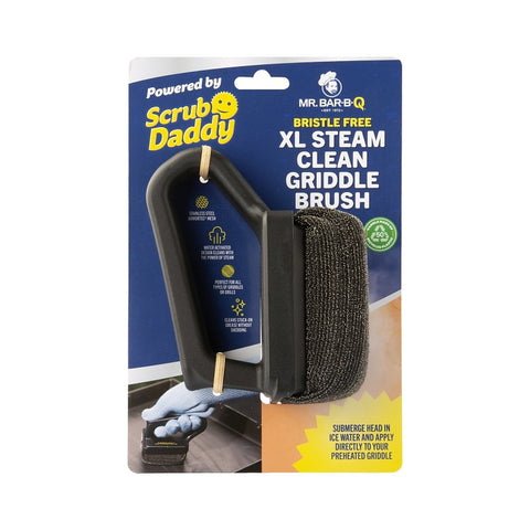 Scrub Daddy 60404SDZ XL Steam Clean Griddle Brush, Stainless Steel Bristle, 7.05 in L Trim, Plastic Handle, 8-3/4 in L