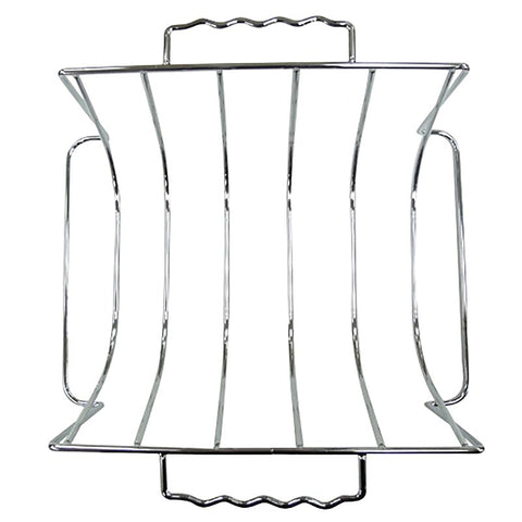 Mr. BAR-B-Q 06828Y Rib and Roasting Rack, 14 in L, 10 in W, Steel, Chrome