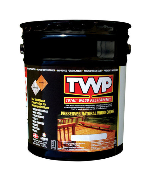 TWP TWP-120-5 Wood Preservative, Pecan, Liquid, 5 gal, Can