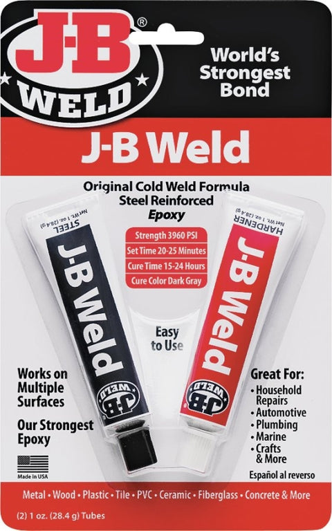 J-B Weld 8265S Cold Weld Epoxy, Dark Gray, Solid, 2 oz Tube