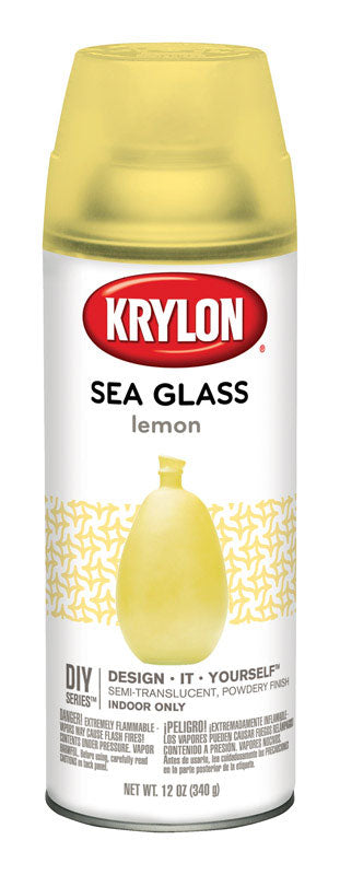 Krylon Semi-Tranlucent Lemon Low Sea Glass Spray 12 oz.