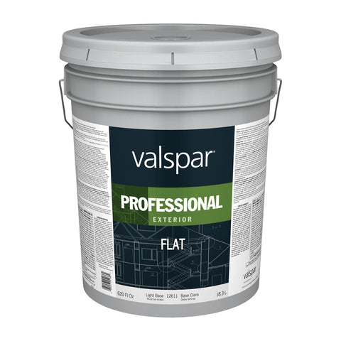 Valspar Professional 12600 045.0012611.008 Latex Paint, Flat, 5 gal Package, Pail
