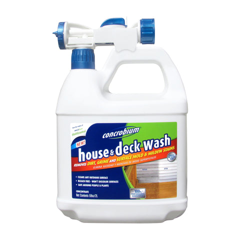 Concrobium 126-056 House and Deck Wash, Liquid, Very Little, Transparent, 68 oz, Bottle, Pack of 6