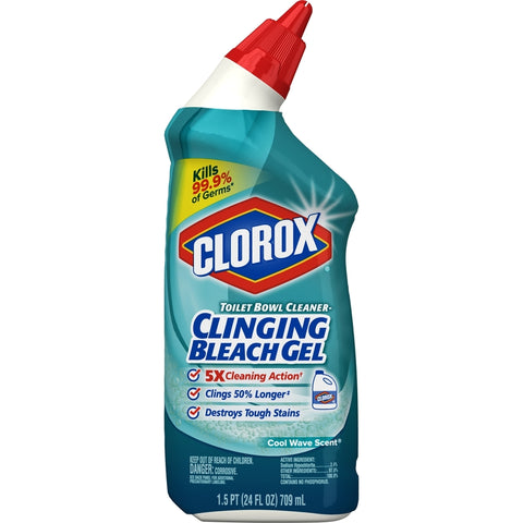 Clorox Cool Wave Scent Toilet Bowl Cleaner 24 oz Gel, Pack of 12