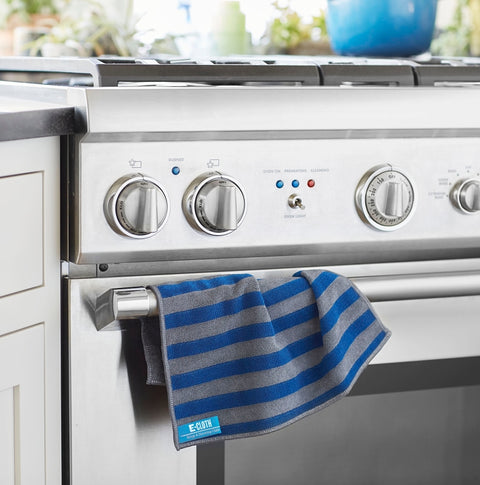e-cloth 10618S Range and Stovetop Cloth, 12-1/2 in L, 12-1/2 in W, Polyamide/Polyester/Polypropylene, Blue/Gray