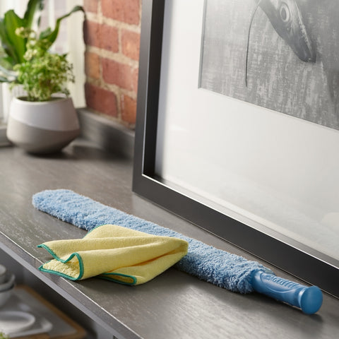 e-cloth 10619S Dusting Cloth, 12-1/2 in L, 12-1/2 in W, Polyamide/Polyester, Yellow