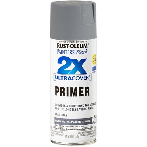 Rust-Oleum Painter's Touch 2X Ultra Cover 334017 General Purpose Primer, Gray, Flat, 12 oz