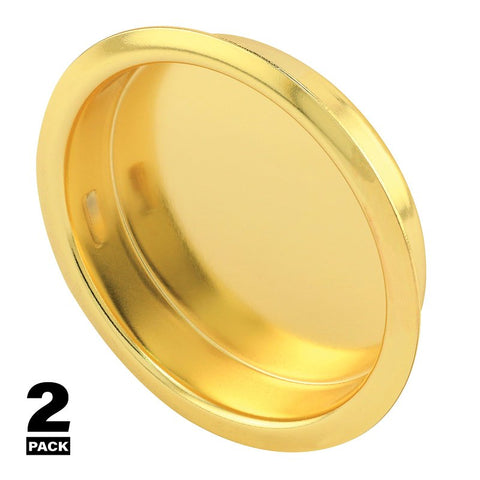 Prime-Line N 6765 Door Pull, 1-3/4 in Dia, 5/16 in D, Steel, Brass