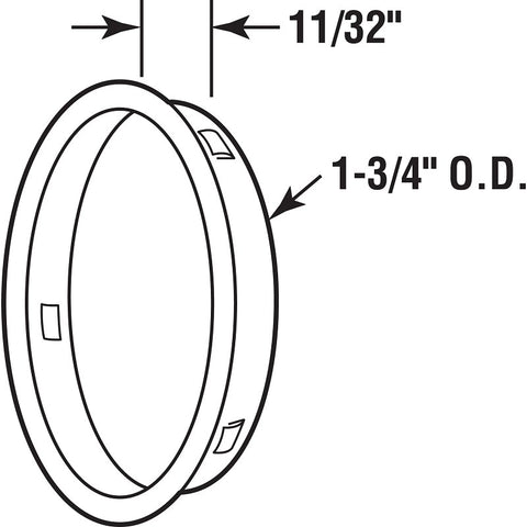 Prime-Line N 6765 Door Pull, 1-3/4 in Dia, 5/16 in D, Steel, Brass
