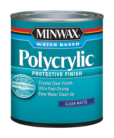 Minwax Indoor Crystal Clear Matte Water Based Polycrylic 1 qt.