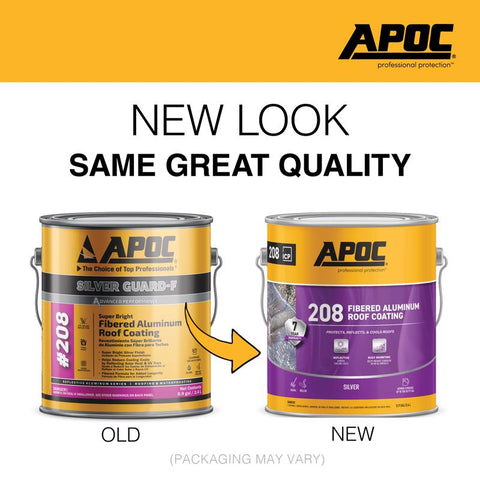 APOC High-Gloss Silver Fibered Aluminum Roof Coating 1 gal, Pack of 4