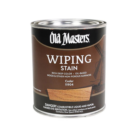 Old Masters Semi-Transparent Cedar Oil-Based Wiping Stain 1 qt, Pack of 4