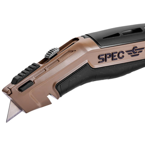 Spec Ops SPEC-K1-UR Utility Knife, 2-1/2 in L Blade, Steel Blade, Pistol Grip Handle, Black/Flat Dark Earth Handle