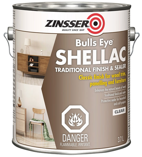 Zinsser Z00211 Shellac, Clear, Liquid, 3.7 L, Can, Pack of 2