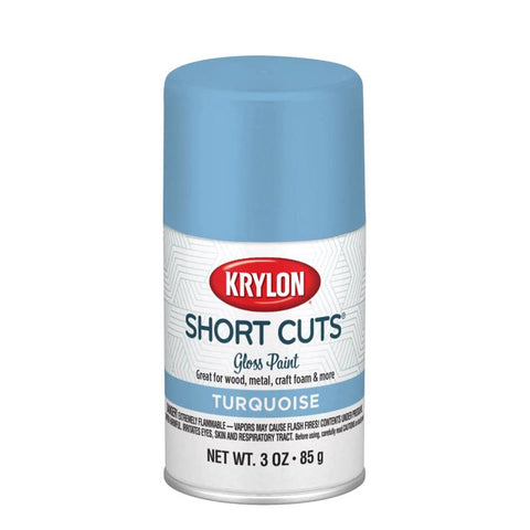 Krylon Short Cuts Gloss Turquoise Spray Paint 3 oz, Pack of 6, Pack of 6