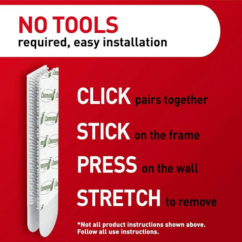 Command 17217-8ES Picture Hanging Strip, Foam Backing, White, 20 lb, 8/PR