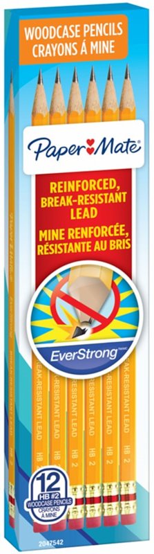 Paper Mate 2047542 Pencil, #2 Lead, HB Lead, Black Lead, Wood Barrel