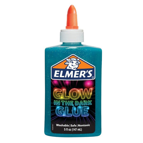 Elmers 2034490 Glow-In-The Dark Glue, Blue, 5 oz Bottle